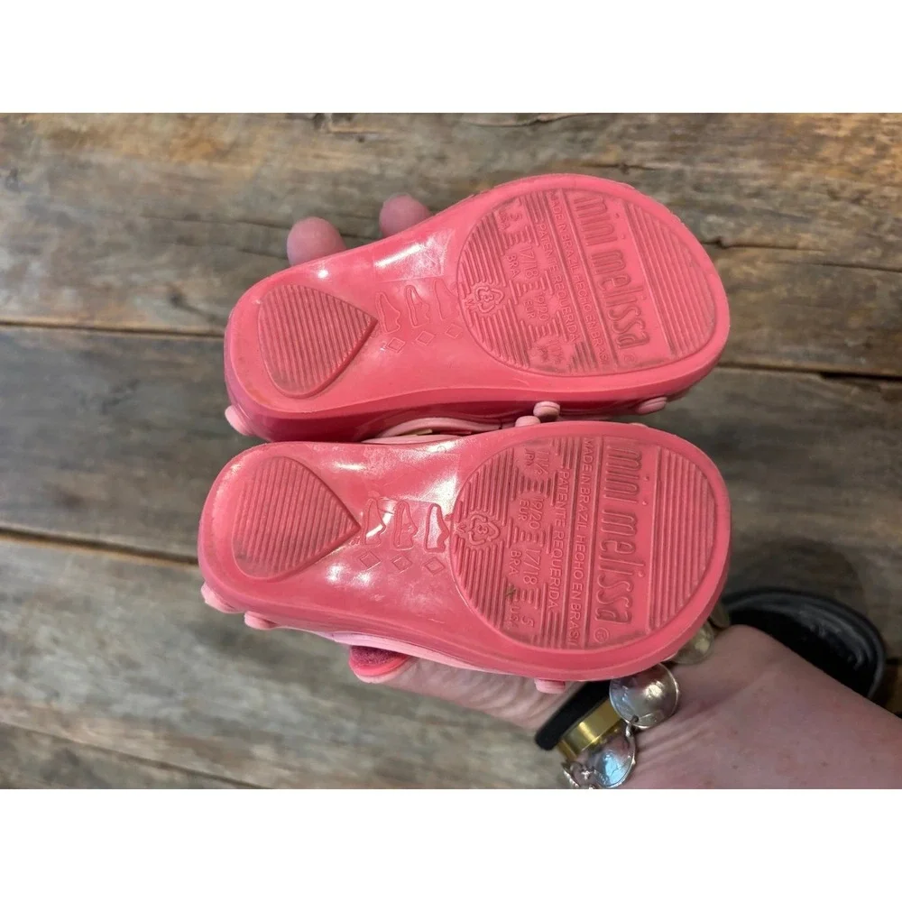 Mini Melissa‎ Pink Donut Sprinkle Jelly Shoes Mary Jane Flats Girls Size 5